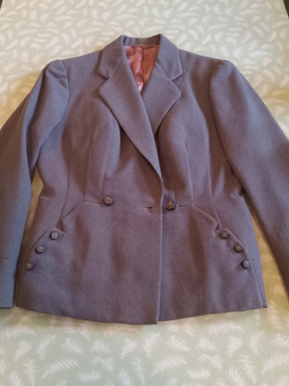 Vintage original 1940 1950 french grey jacket swing rockabily